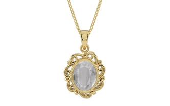 Ashtadhatu Ceylon White Sapphire Pendant Prime Quality (P5)