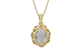 Ashtadhatu Ceylon White Sapphire Pendant Prime Quality (P5)