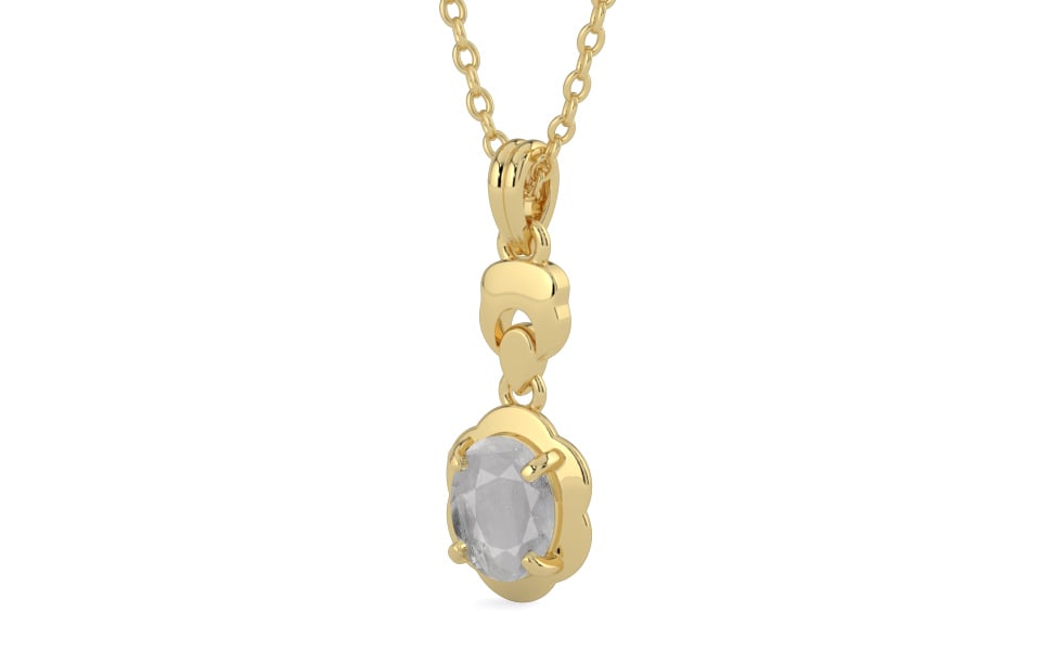 Ashtadhatu Ceylon White Sapphire Pendant Prime Quality (P6)
