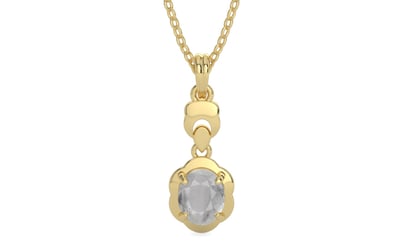 Ashtadhatu Ceylon White Sapphire Pendant Prime Quality (P6)