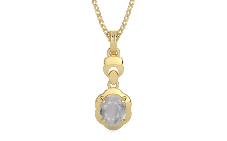 Ashtadhatu Ceylon White Sapphire Pendant Prime Quality (P6)