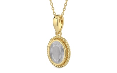Ashtadhatu Ceylon White Sapphire Pendant Prime Quality (P7)