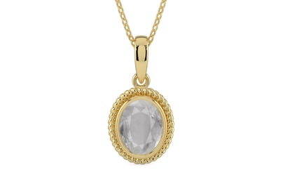 Ashtadhatu Ceylon White Sapphire Pendant Prime Quality (P7)