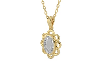 Ashtadhatu Ceylon White Sapphire Pendant Rare Quality (P3)
