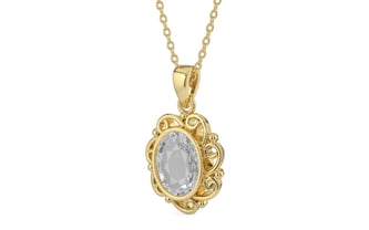 Ashtadhatu Ceylon White Sapphire Pendant Rare Quality (P5)