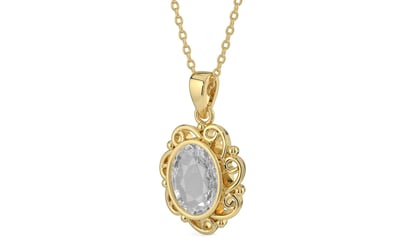 Ashtadhatu Ceylon White Sapphire Pendant Rare Quality (P5)