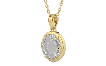 Ashtadhatu Ceylon White Sapphire Pendant Rare Quality (P8)