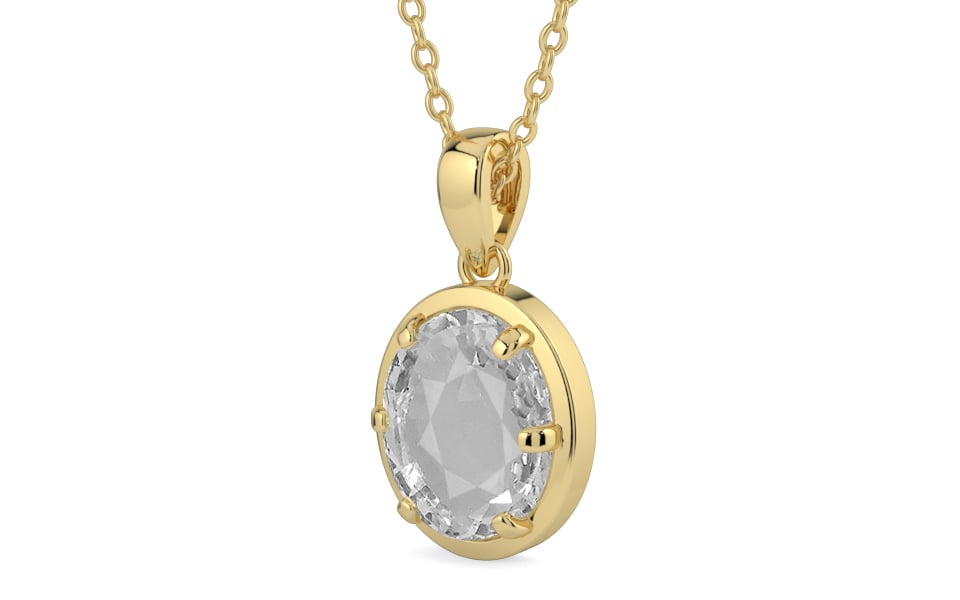 Ashtadhatu Ceylon White Sapphire Pendant Rare Quality (P8)