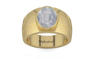 Ashtadhatu Ceylon White Sapphire Ring Fine Quality (R1)