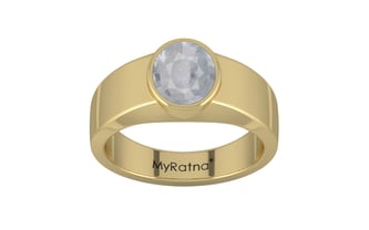 Ashtadhatu Ceylon White Sapphire Ring Fine Quality (R10)