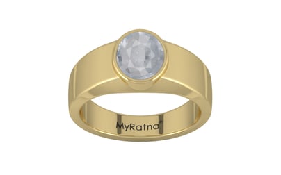 Ashtadhatu Ceylon White Sapphire Ring Fine Quality (R10)