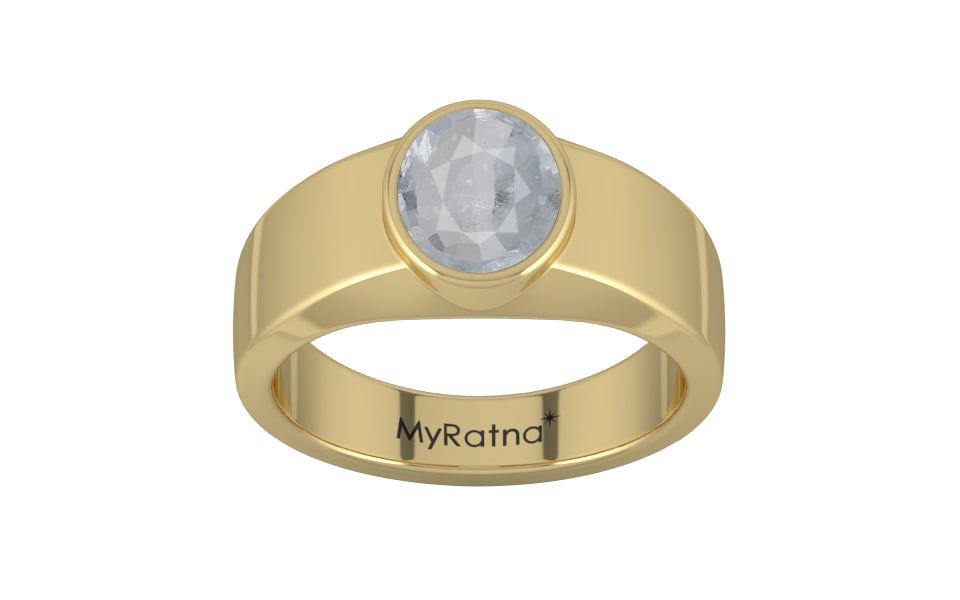 Ashtadhatu Ceylon White Sapphire Ring Fine Quality (R10)