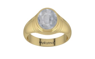 Ashtadhatu Ceylon White Sapphire Ring Fine Quality (R7)