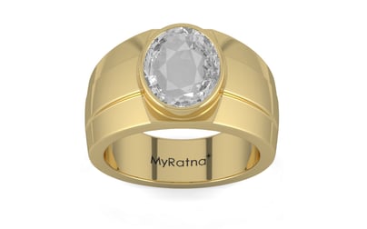 Ashtadhatu Ceylon White Sapphire Ring Rare Quality (R1)