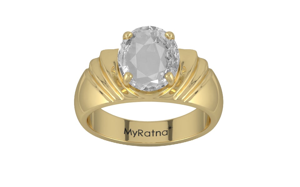 Ashtadhatu Ceylon White Sapphire Ring Rare Quality (R4)