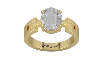 Ashtadhatu Ceylon White Sapphire Ring Rare Quality (R8)