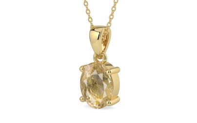 Ashtadhatu Ceylon Yellow Sapphire Pendant Fine Quality (P10)