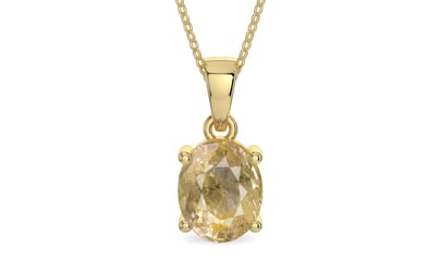 Ashtadhatu Ceylon Yellow Sapphire Pendant Fine Quality (P10)
