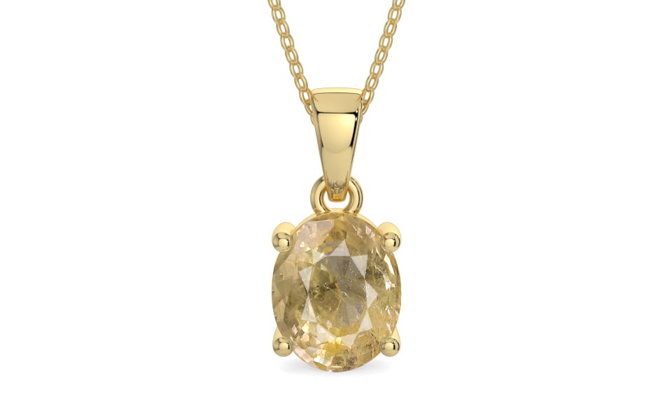 Ashtadhatu Ceylon Yellow Sapphire Pendant Fine Quality (P10)
