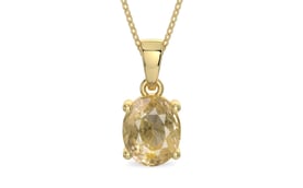 Ashtadhatu Ceylon Yellow Sapphire Pendant Fine Quality (P10)