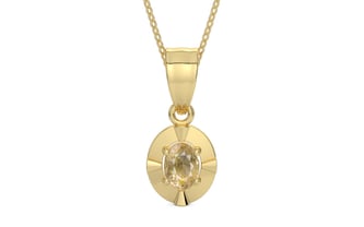 Ashtadhatu Ceylon Yellow Sapphire Pendant Fine Quality (P11)