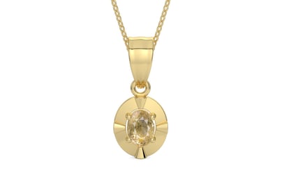 Ashtadhatu Ceylon Yellow Sapphire Pendant Fine Quality (P11)