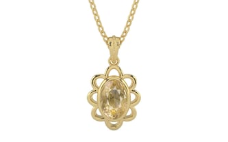 Ashtadhatu Ceylon Yellow Sapphire Pendant Fine Quality (P3)