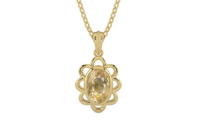 Ashtadhatu Ceylon Yellow Sapphire Pendant Fine Quality (P3)