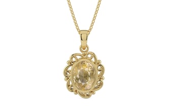 Ashtadhatu Ceylon Yellow Sapphire Pendant Fine Quality (P5)