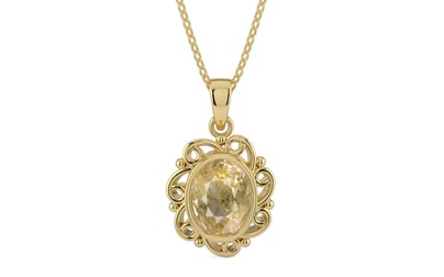 Ashtadhatu Ceylon Yellow Sapphire Pendant Fine Quality (P5)