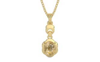 Ashtadhatu Ceylon Yellow Sapphire Pendant Fine Quality (P6)