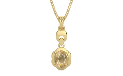 Ashtadhatu Ceylon Yellow Sapphire Pendant Fine Quality (P6)