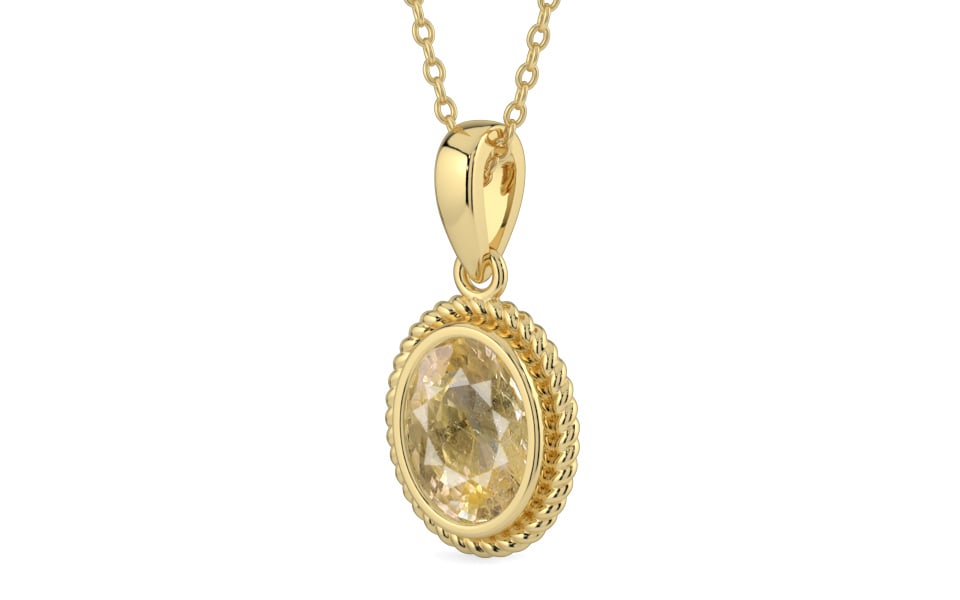 Ashtadhatu Ceylon Yellow Sapphire Pendant Fine Quality (P7)