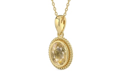Ashtadhatu Ceylon Yellow Sapphire Pendant Fine Quality (P7)