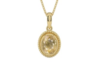 Ashtadhatu Ceylon Yellow Sapphire Pendant Fine Quality (P7)