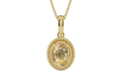 Ashtadhatu Ceylon Yellow Sapphire Pendant Fine Quality (P7)