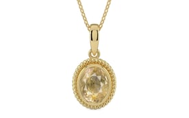 Ashtadhatu Ceylon Yellow Sapphire Pendant Fine Quality (P7)