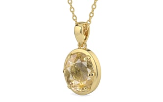Ashtadhatu Ceylon Yellow Sapphire Pendant Fine Quality (P8)