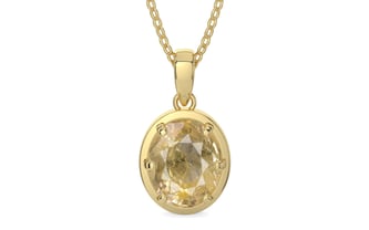 Ashtadhatu Ceylon Yellow Sapphire Pendant Fine Quality (P8)