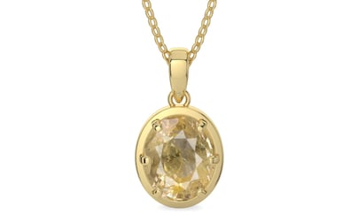 Ashtadhatu Ceylon Yellow Sapphire Pendant Fine Quality (P8)