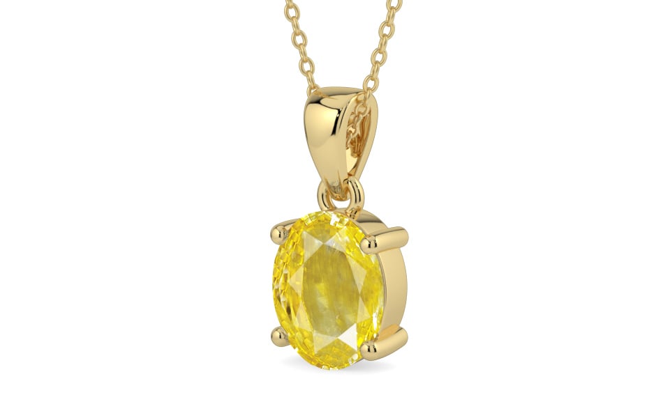 Ashtadhatu Ceylon Yellow Sapphire Pendant Limited Quality (P10)