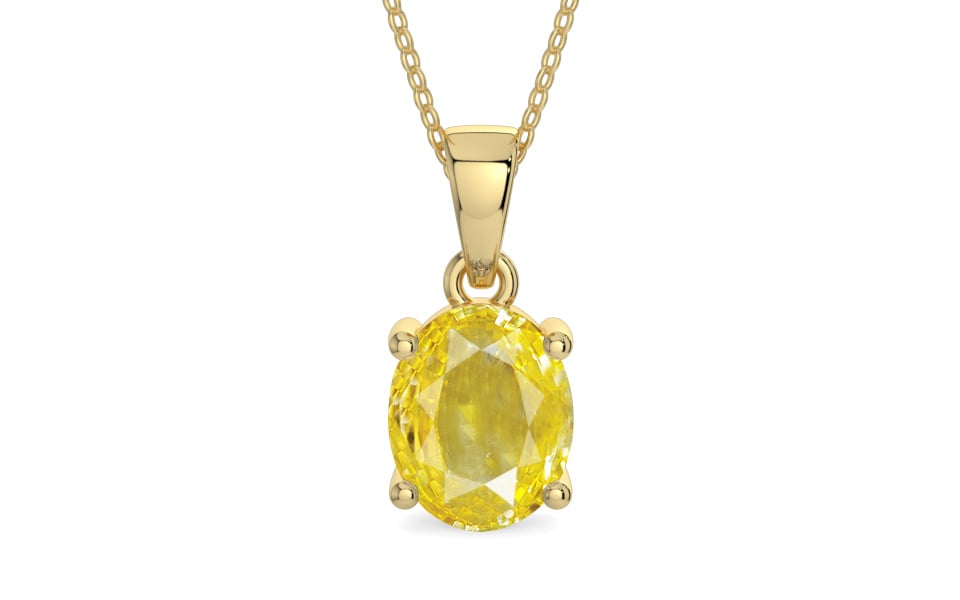 Ashtadhatu Ceylon Yellow Sapphire Pendant Limited Quality (P10)