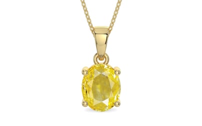 Ashtadhatu Ceylon Yellow Sapphire Pendant Limited Quality (P10)