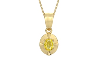 Ashtadhatu Ceylon Yellow Sapphire Pendant Limited Quality (P11)