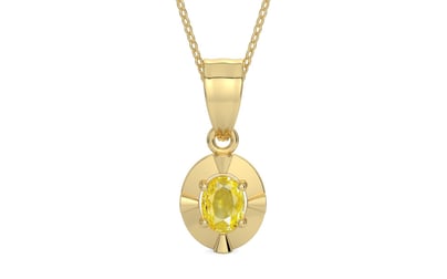 Ashtadhatu Ceylon Yellow Sapphire Pendant Limited Quality (P11)