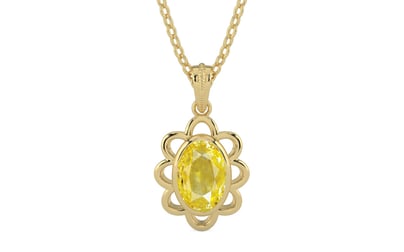 Ashtadhatu Ceylon Yellow Sapphire Pendant Limited Quality (P3)