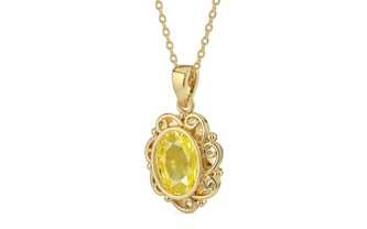 Ashtadhatu Ceylon Yellow Sapphire Pendant Limited Quality (P5)