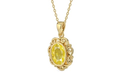 Ashtadhatu Ceylon Yellow Sapphire Pendant Limited Quality (P5)