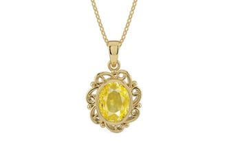 Ashtadhatu Ceylon Yellow Sapphire Pendant Limited Quality (P5)