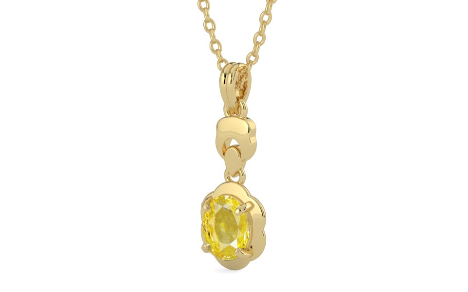 Ashtadhatu Ceylon Yellow Sapphire Pendant Limited Quality (P6)